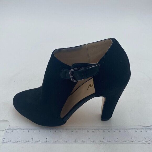 YDN Black Pointed Toe High Heel Booties Pumps Cutout Buckle Party Dress Shoes - Picture 1 of 7